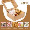 12pcs Gift Boxes with Clear Window Kraft Paper Treat Boxes, Gift Wrap Box for Weddings Birthdays, Parties, Packaging Box for Soap Gift Jewelry