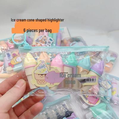 Cartoon-Shaped 6-Piece Fluorescent Candy Watercolor Marker Set