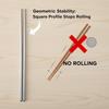 Stainless Steel Chopsticks 5 Pairs, 9 Inch Reble Metal Chop Sticks, Lightweight Hollow Design, Square Anti-Roll & Non-Slip Tips, Dishwasher Safe Food