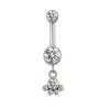 ASTM F136 Titanium PIERC Pendant Curved Navel Barbell Shiny CZ Sexy Belly Dance Earrings Bellybutton Helix Body Piercing Jewelry