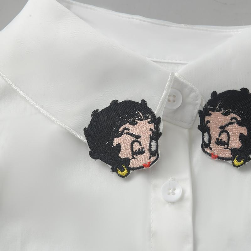 Solid Color Buckle Fake Collar Handmade Buttons Women'S Versatile Inner Shirt Collar Autumn Decorative Fake Collar
