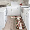 2Pcs Anti Fatigue Kitchen Rugs Christmas Waterproof Non-Slip Thick Cushioned Kitchen Mat Heavy Duty Comfort Standing Mat for Kitchen