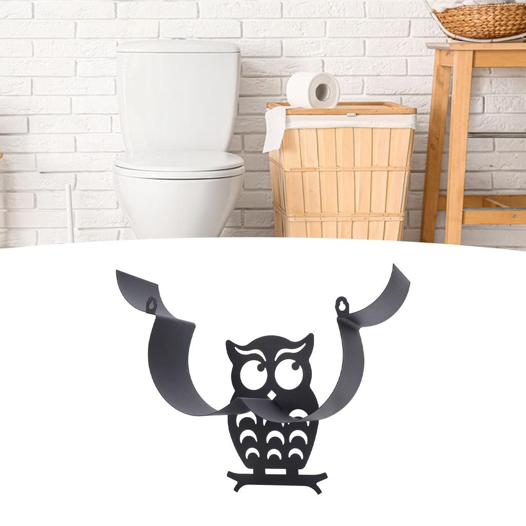 Coruja Rolos de Papel Higiênico Papel de Seda Suporte de Parede Dispensador Organizador de Metal Banheiro De