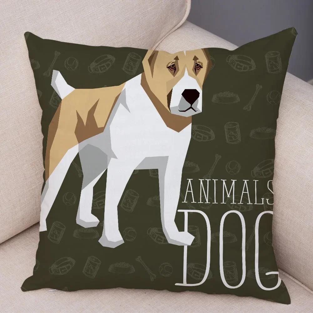 Home Sofa Pillowcase Color Dalmatian Schnauzer Decorative Cushion Cover Cartoon Dog Pet