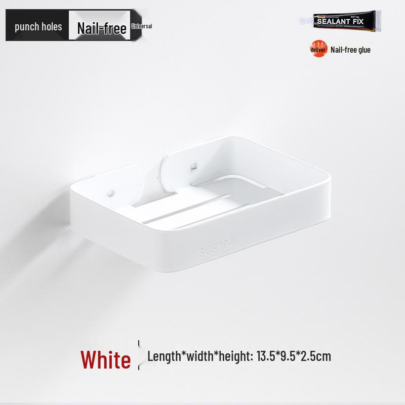 304 Stainless Steel Wall-Mounted Draining Soap Holder - No Water Accumulation for Hotel Use.