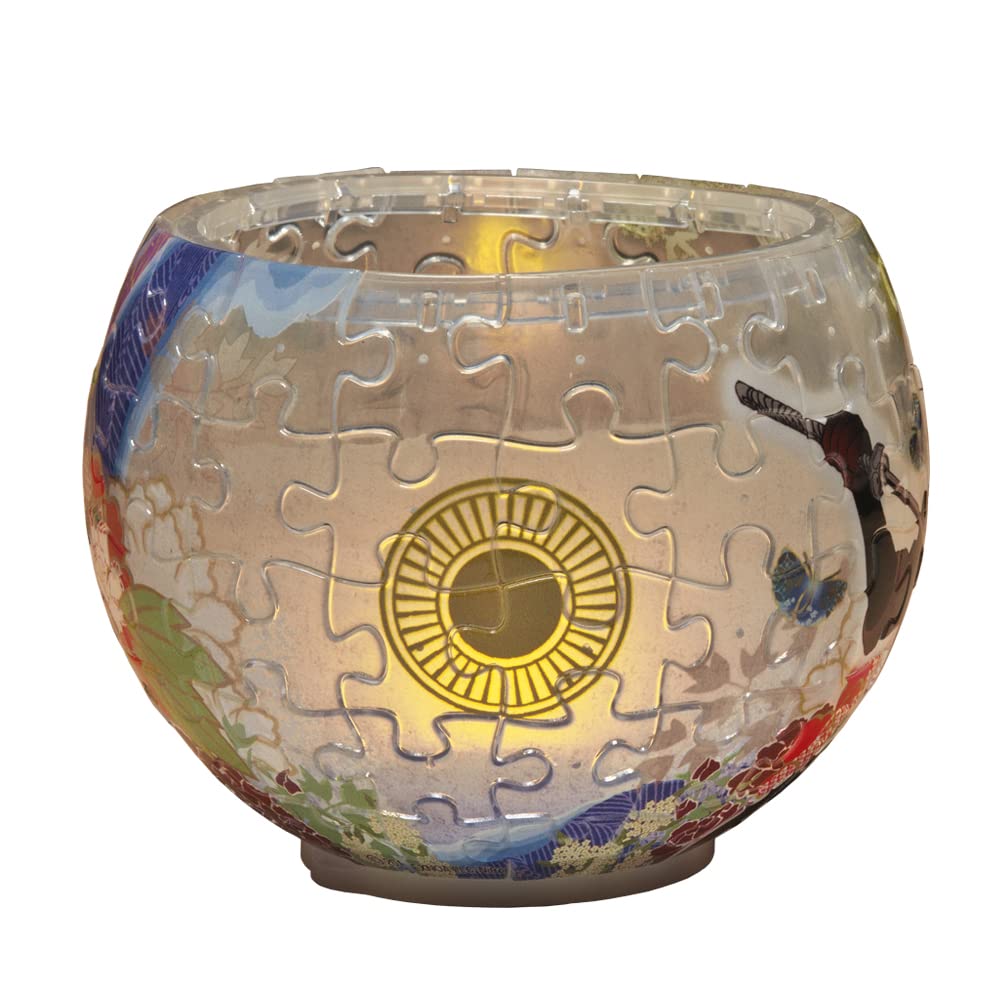 Yanoman 80-Piece Jigsaw Puzzle, Lampshade Puzzle, Touken Ranbu Okurikara (10x14.7cm), 2201-43, with Piece Request Postcard and Dedicated LED Stand