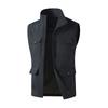 Men's Sleeveless Cargo Vest Multi-Pocket Stand Collar Lightweight Casual Workwear Outdoor Fishing Hiking Photography Jacket Plus Size M-5Xl