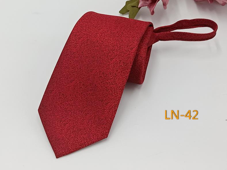 Men's Professional Striped Jacquard Zipper Tie, 7cm