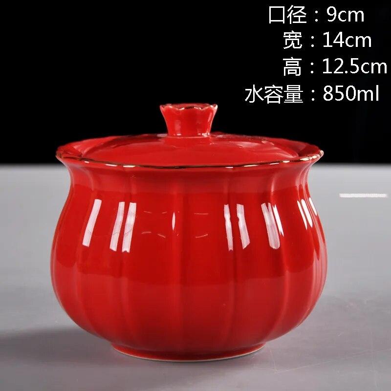 Chinese-style Ceramic Tea Cans with Lid Sealed Dried Fruit Snack Storage Boxes Kitchen Supplies