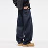 American Retro Trendy Brand Dark Blue Scimitar Jeans Men's New Trend Loose Wide-leg Casual Long Pants