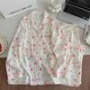 Cloud Cotton Cartoon Pajama Set: Long Sleeve Cardigan and Pants for Women