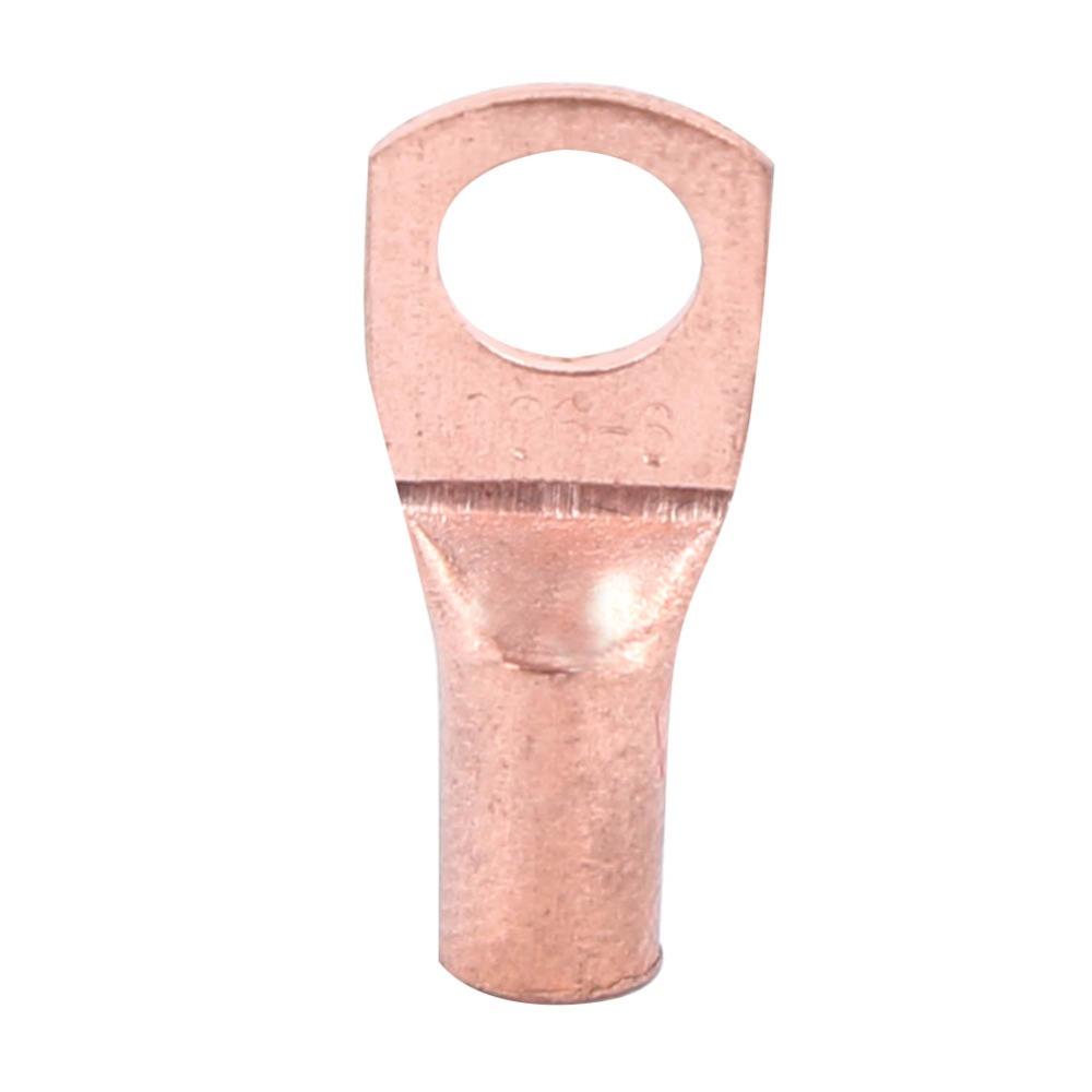 50Pcs SC6-6 Copper Ring Lug Terminal Pure Copper Cold-Pressed Wire Cable Crimp Connector Gold Color