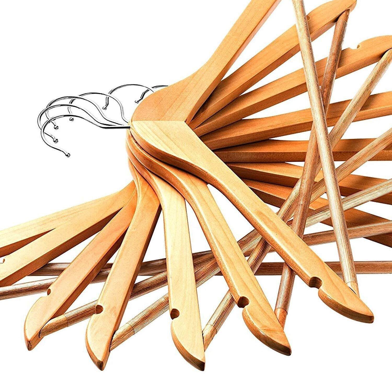 

@ Wooden Hanger With Swivel Hook Beige For Shirt & Jacket Pack Of 11 P168 Zr785-60%Off