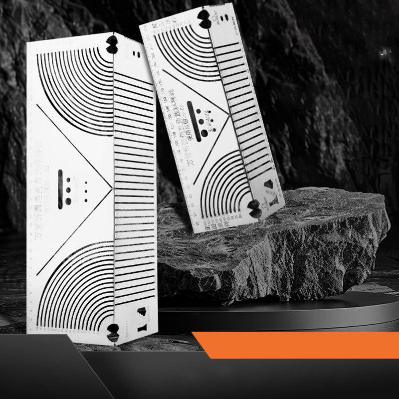 1PCS Arc Angle Marking Ruler Multifunctional Square Tube Rounded Corner Drawing Ruler 90 Degree Folding Ruler Line Drawing Tool