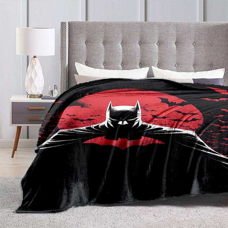 1pc Batman Red Moon Night Cartoon Blanket,Portable Throw for Travel & Camping, All Season Cozy Blanket,Ideal Gift