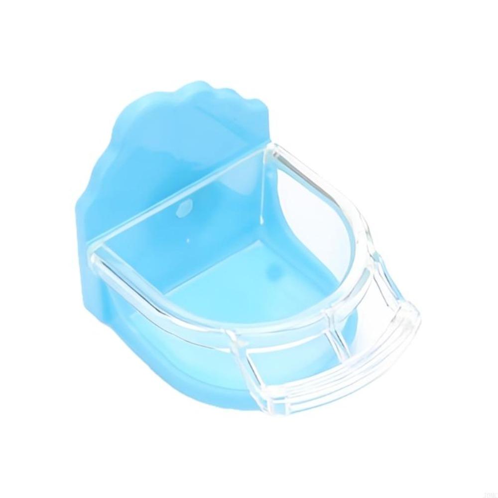 Transparent Parrot Bowl with Stand Semicircular Bird Feeding Water Box for Medium Small Birds синий