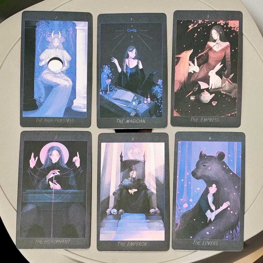 10,3*6 cm Med & Levandule Tarotová sada Ethereal Fantasy Art 78 Karet Spojuje Snovou Estetiku s Hlubokou Mystickou Symbolikou