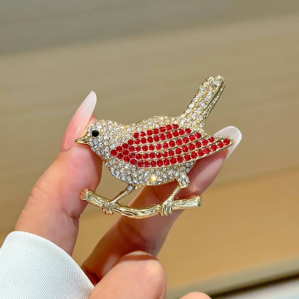 Fashion Bird Branch Brooch Diamond Animal Alloy Jewelry Coat Exquisite Pin Personalized Jewelry