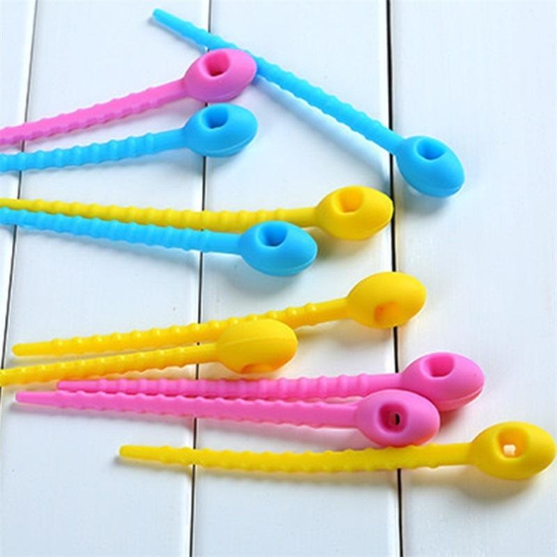 5 Pcs/lot Silica Gel Cable Ties Releasable 210mm Length Self-locking Cable Zip Ties All-purpose Multi-use Bag Clip