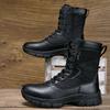 Combat boots Outdoor waterproof and non-slip tactical boots training shoes Desert mountaineering men's mid-top shoes tactical training