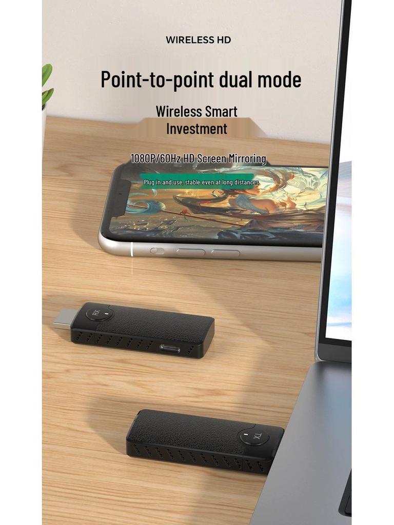 HDMI Wireless Screen Mirroring Device - 50m Range for TVs, Computers, Laptops, and Projectors
