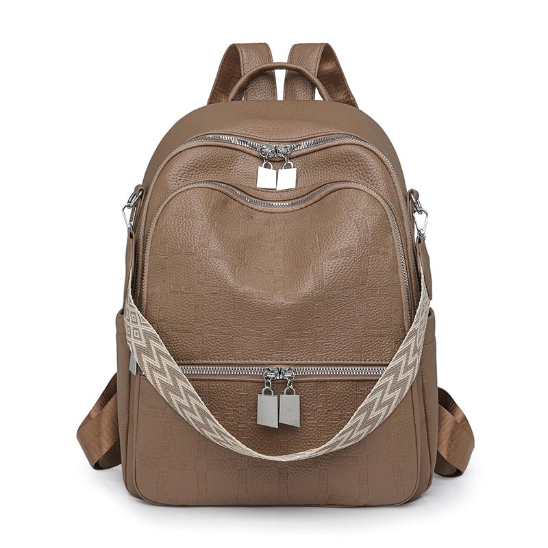 Women's PU Backpack Outdoor Travel Large Capacity Backpack Multi-function Shoulder Bag