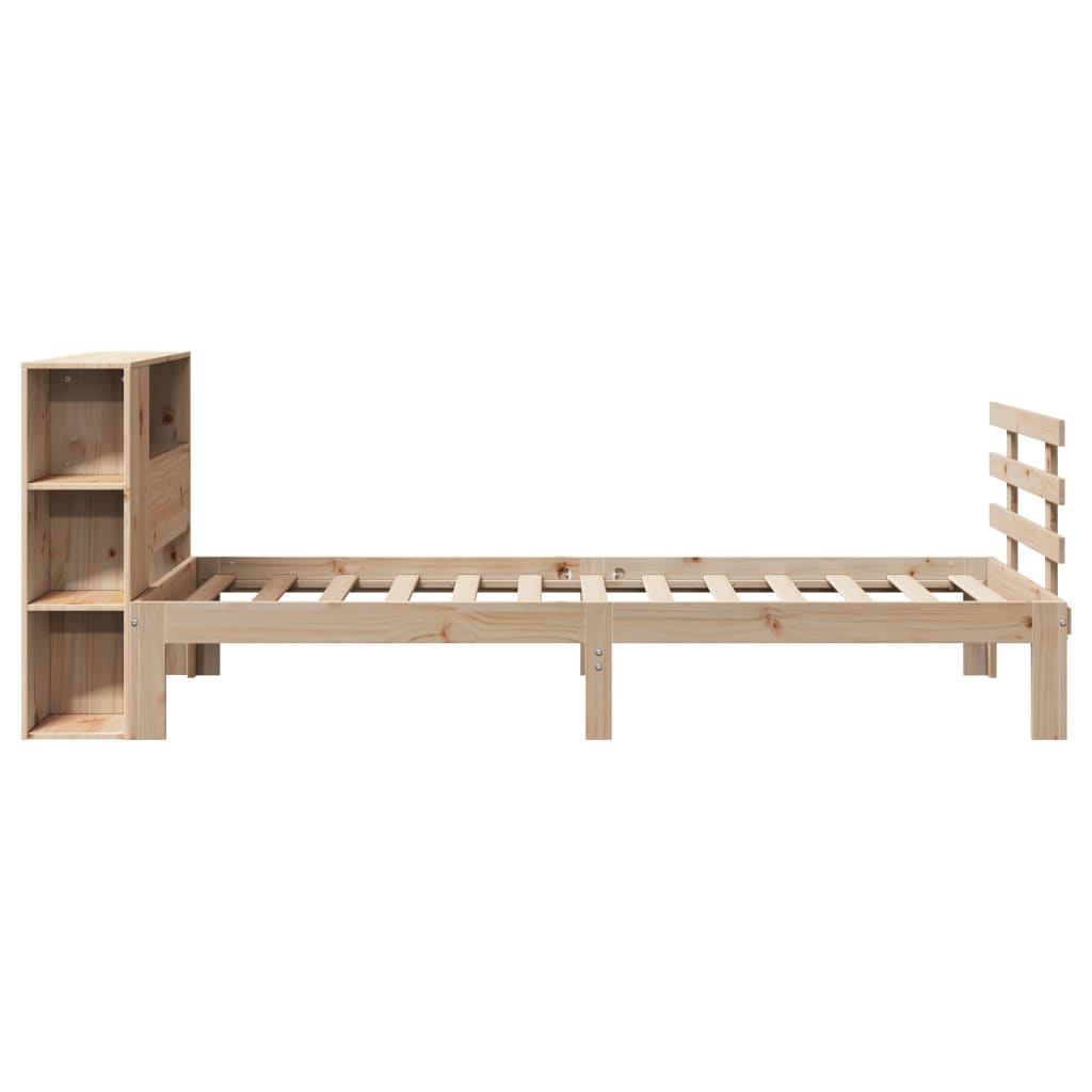Bookshelf Bed without Mattress 75 x 190 cm Solid Pine Wood