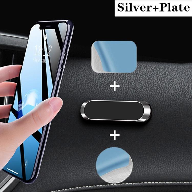 Magnetic Phone Mount 360 Degrees Rotation Universal Mini Strip Cellphone Wall Stand Car Phone Holder Magnetic серебряный