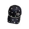 Rhinestone Heart Baseball Cap for Women Girls Fashion Patchwork Lace Low Profile Hat Trendy Adjustable Dad Hats Snapback Hat