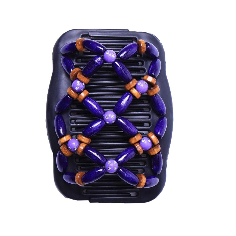 Peigne Magique Polyvalent en Perles de Bois pour Coiffure