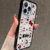 Cute Cat Transparent Phone Case for 16/17 Pro Max with Black Edge