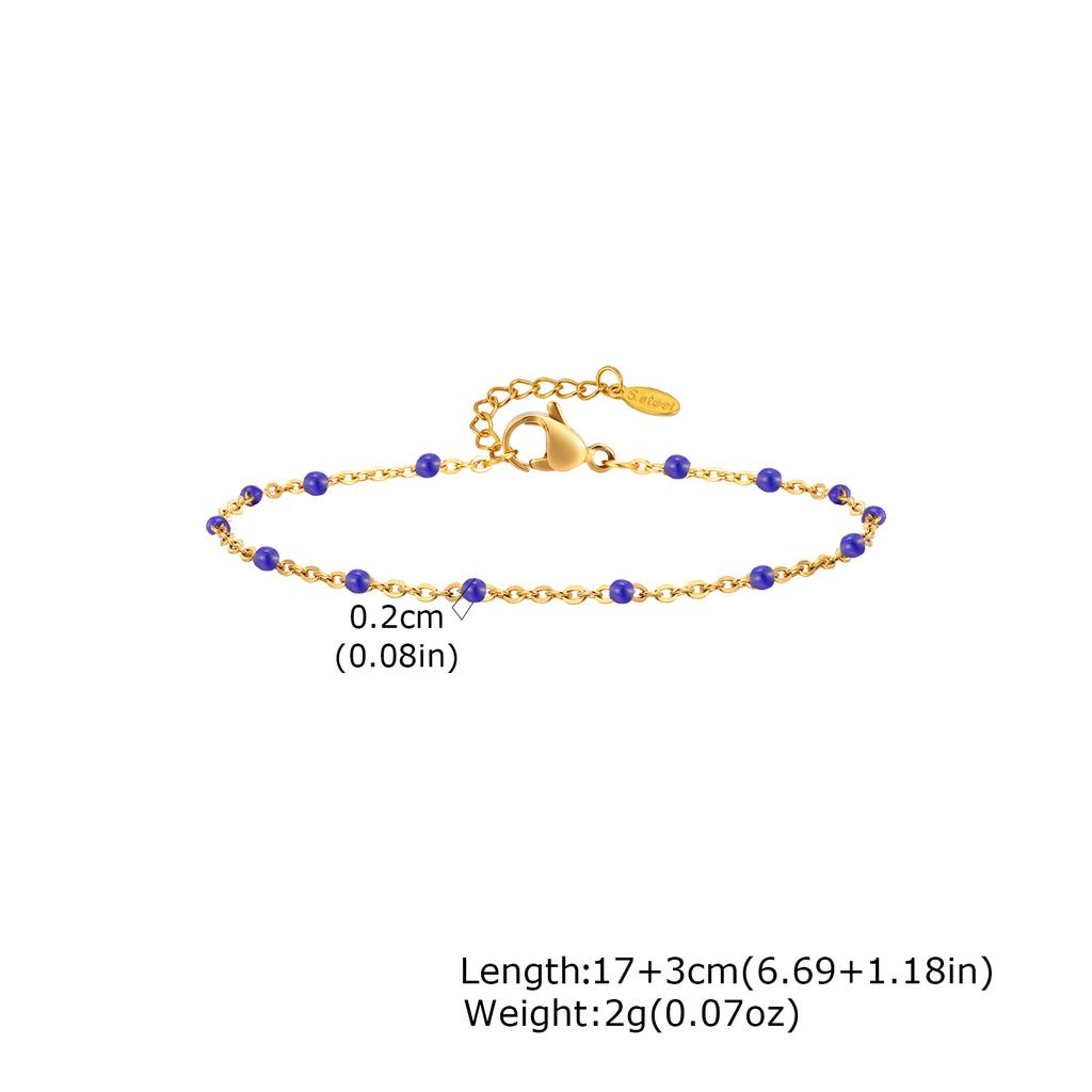Chic Beads Link Cable Chain Bracelets Colorful Chains Bracelet for Women Waterproof Wrist Jewelry Gifts