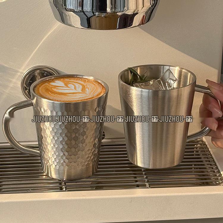 

American 304 Stainless Steel Double-Layer Mug for Coffee, Tea, Beer, Water, or Milk Smooth-180ml-Mini
