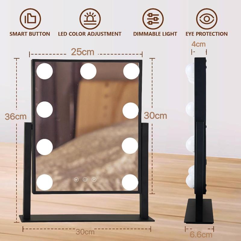 Schlafzimmer Dekorativer Spiegel Beleuchtete Dekoration Glas Intelligente Spiegel mit LED-Beleuchtung Mobil Großer Raum Ankleide Ornamente