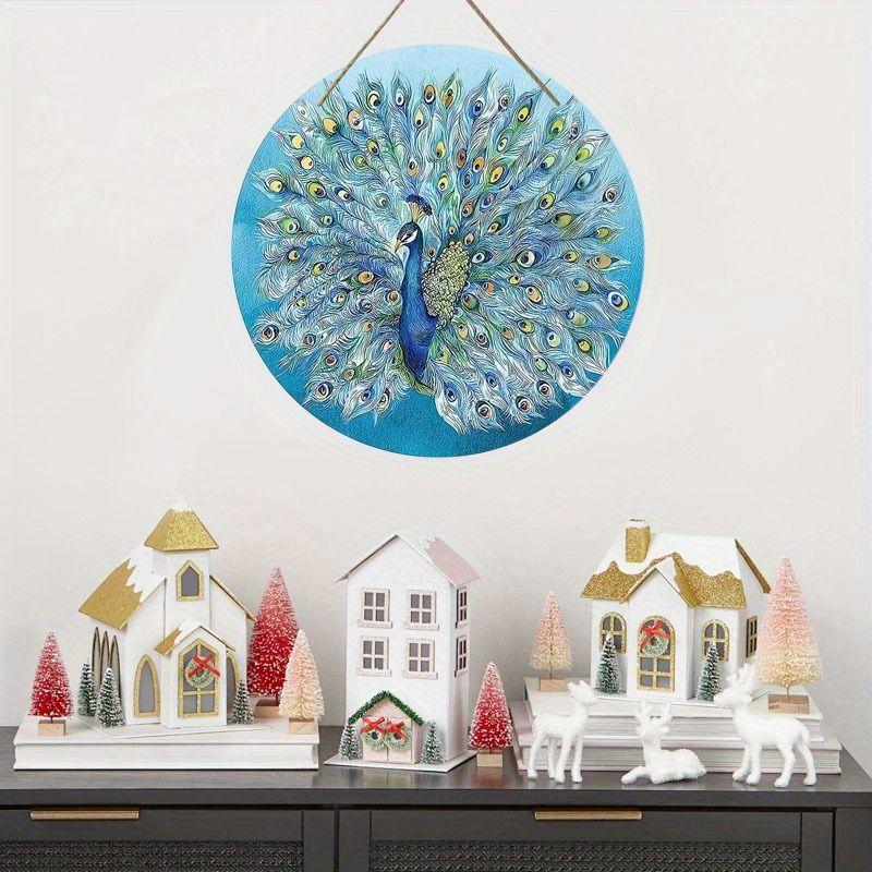 2D Flat Hanging Decorative Signs, Interior Wall or Door Decoration, Diwali Peacock Pattern Decoration, Interesting Gifts for Family and Friends