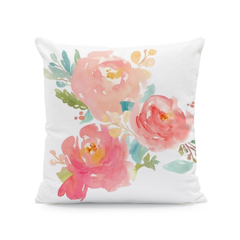 18x18 Watercolor Floral & Butterfly Pillow Cover for Spring/Summer Farmhouse Decor