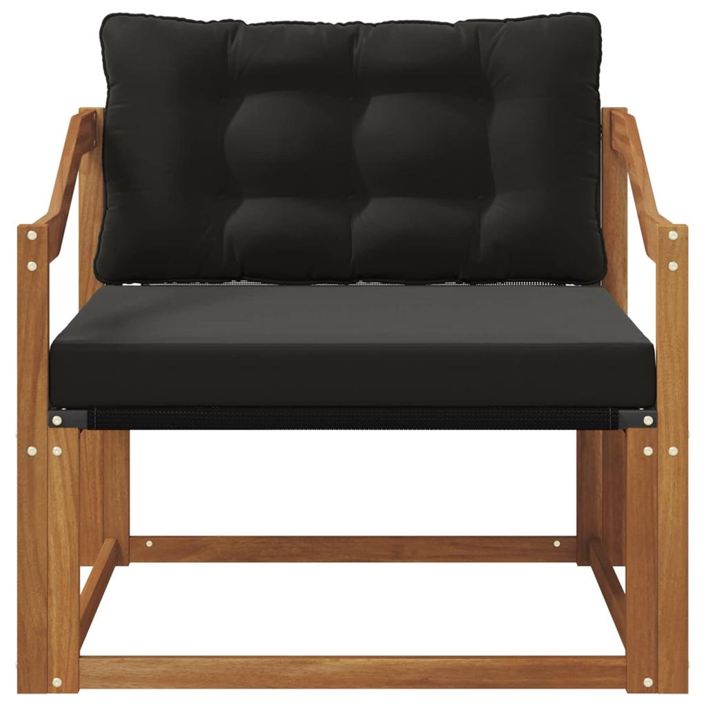 Outdoor Sofa Set Solid Acacia Wood and Textilene Natural