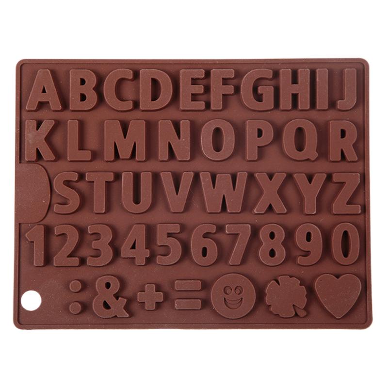 English Letter Silicone Chocolate Mold Alphanumeric Candy Biscuit Jelly Ice Baking Mould Cake Decor Soap Candle Making Set Gifts