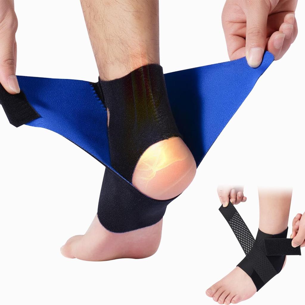 Ankle Support with Triple Heel Support for Achilles Tendon and Heel Support for Standing and Everyday Use Compression, Thin, Breathable, Stretchy,