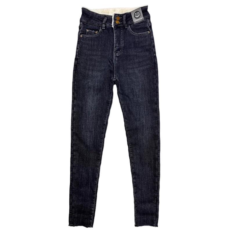 Women's Fleece-Lined High-Waisted Skinny Jeans - Extra Thick Lambswool Winter Pants 2024