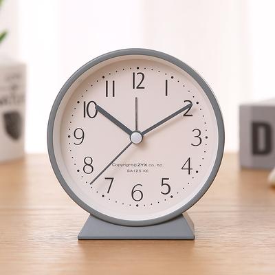 Fashion Desktop Table Clock Simple Solid Color Student Bedroom Bass Night Light Cute 3 Inches Alarm Clocks Children Gift Home