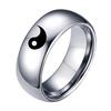 Men Women Yin Yang Sign Band Fashion Titanium Steel Ring Lover Couple Jewelry