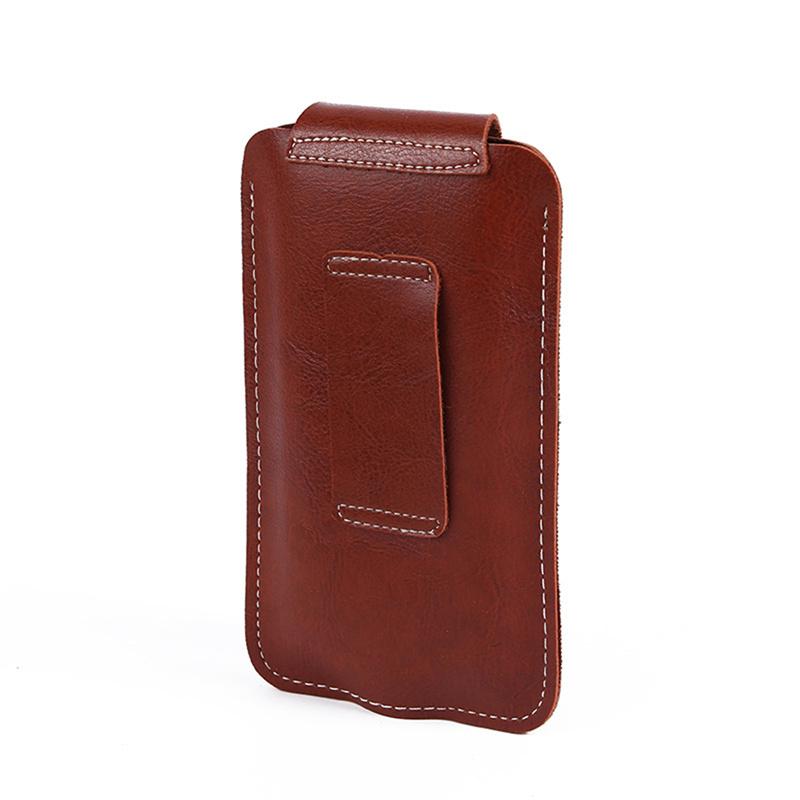 Men Leather Mobile Phone Holster Universal Outdoor Sport Belt Clip Waist Bag