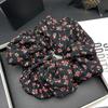 Elegant 2026 Mori Style Black Floral Scrunchie: High-End Hair Accessory for Women