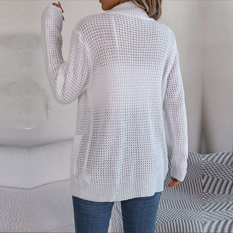 Femei Toamnă Iarnă Casual Buzunar Culoare Solidă Manecă Lungă Pulover Tricotat Cardigan