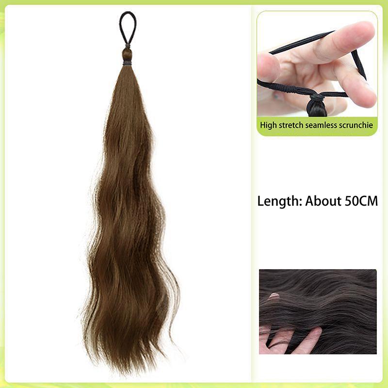 

Мелированные синтетические самонакручивающиеся пряди для волос, волнистые, для самостоятельной укладки, пучок для волос, хвостик, головной артефакт, заплетенный хвостик, наращивание волос, парик