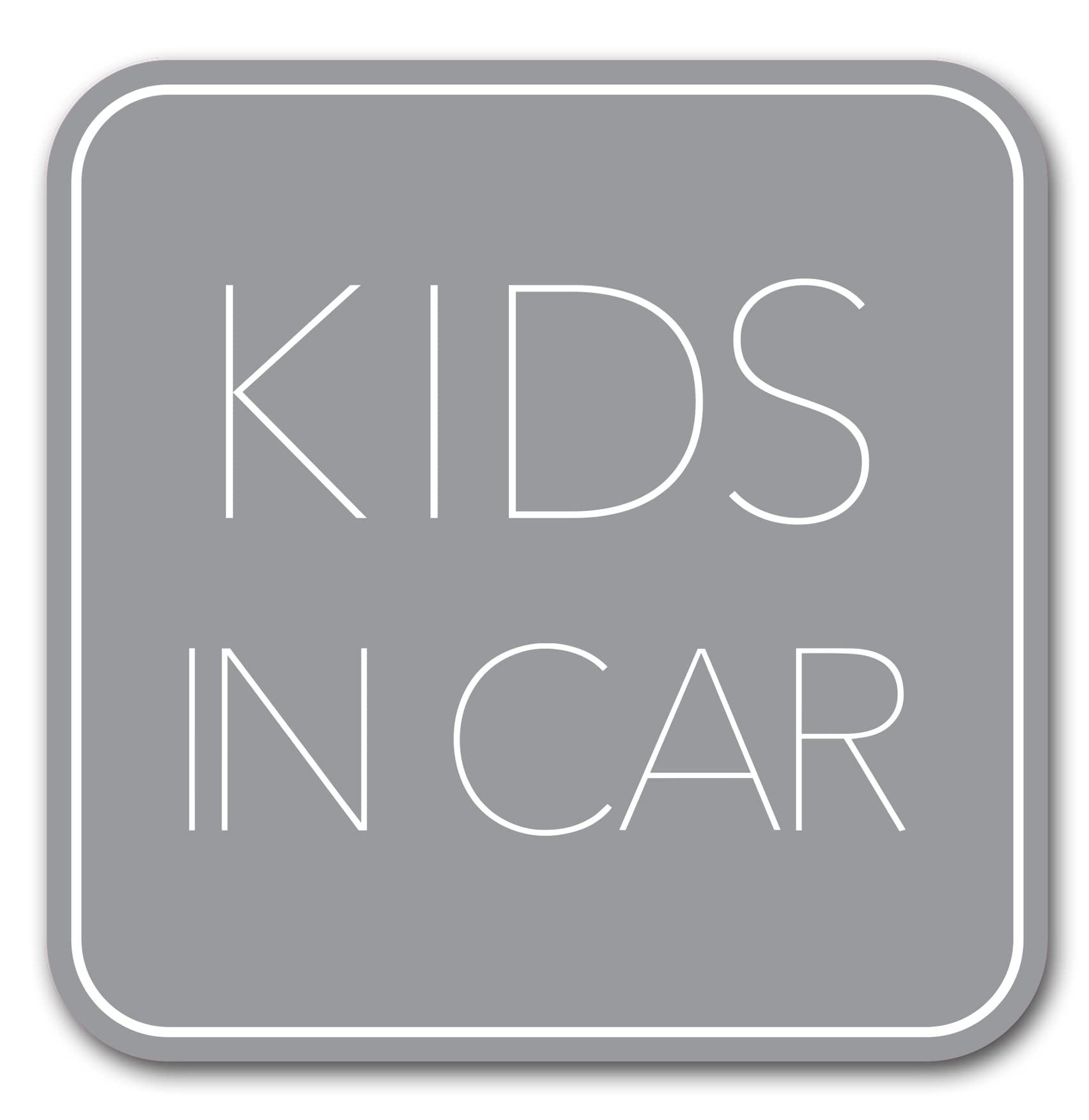 

Kids in Car Magnetic Sticker (Simple Design) Kids On Board Sticker Sign Gray (Sticker)