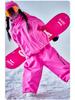 IMGO Kids' Rose Red Motorcycle Snowsuit: Girls' Windproof Waterproof Ski Jacket & Pants Set