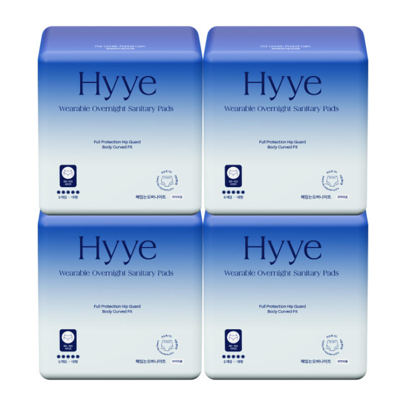 HYYE Wearable Overnight Sanitary Pads Large 4 Pack (24P)