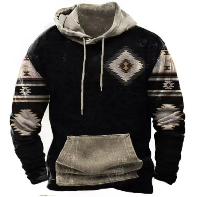 Winter Men's Hoodie Sweatshirt Harajuku Ethnic Wind Graphics Retro Clothes Pullover Shirt Casual Street Loose Casual Hoodie